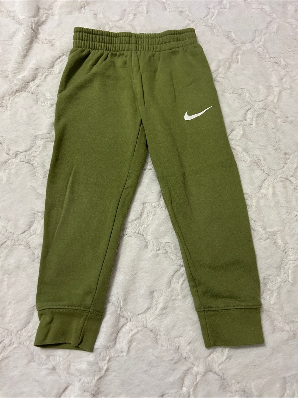 Nike Kids Olive Green Swoosh Fleece Joggers